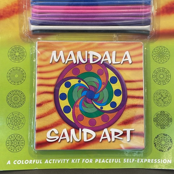 New Mandala Sand Art Colorful Activity Kit w/ 10 Sticky Designs & 20 Sand Tubes - Picture 3 of 8